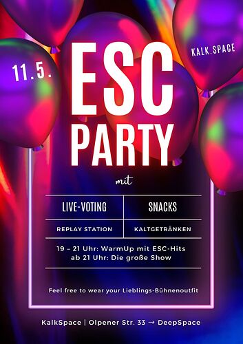 ESC Party Flyer Ballons